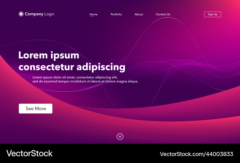 Landing page abstract background website template Landing page abstract background website template vector image