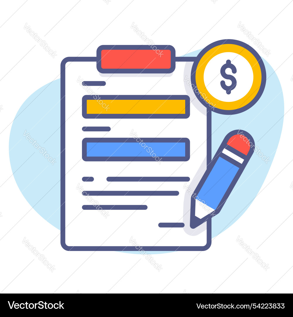 Loan form with document file and claim Vector Image