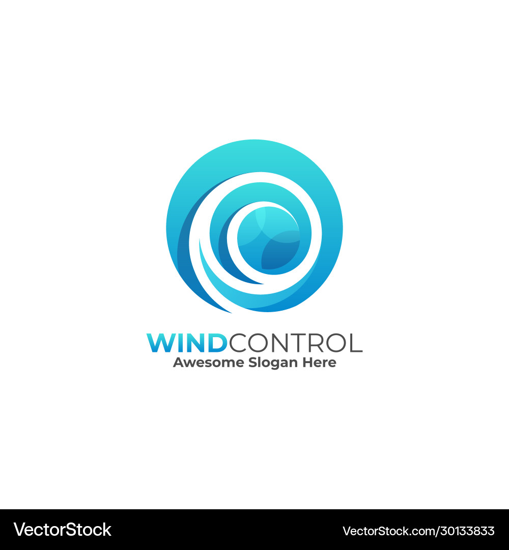 Logo Windsteuerung Gradienten bunten Stil Logo Windsteuerung Gradienten bunten Stil vektorbild
