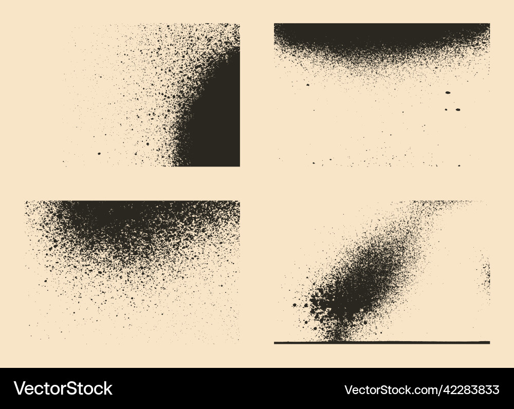 Monochrome Splash Stains - Abstract Texture Set Vector Image