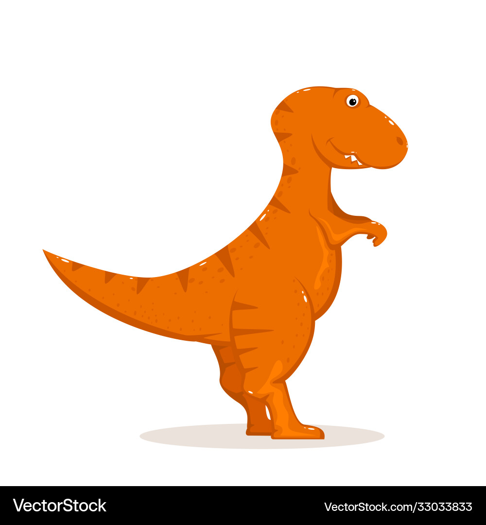 Orange dinosaur on white background Orange dinosaur on white background vector image