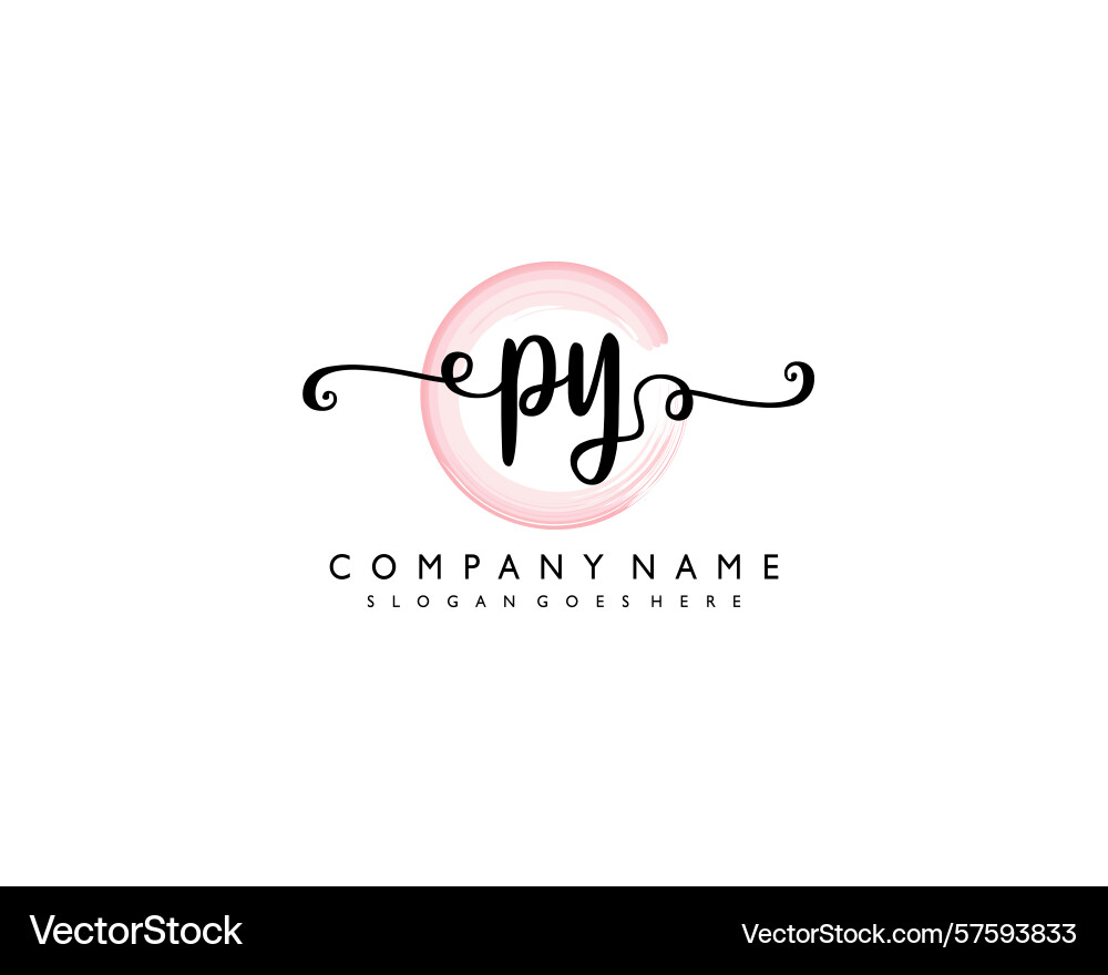 Py initial handwriting logo design collection Py initial handwriting logo design collection Vector Image