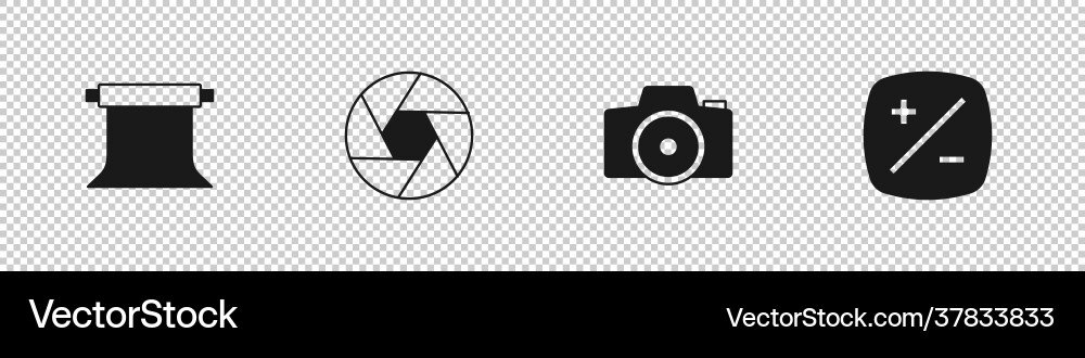 Set empty photo studio camera shutter Vector Image