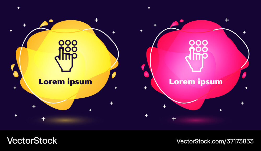 Set line password protection and safety access Set line password protection and safety access vector image