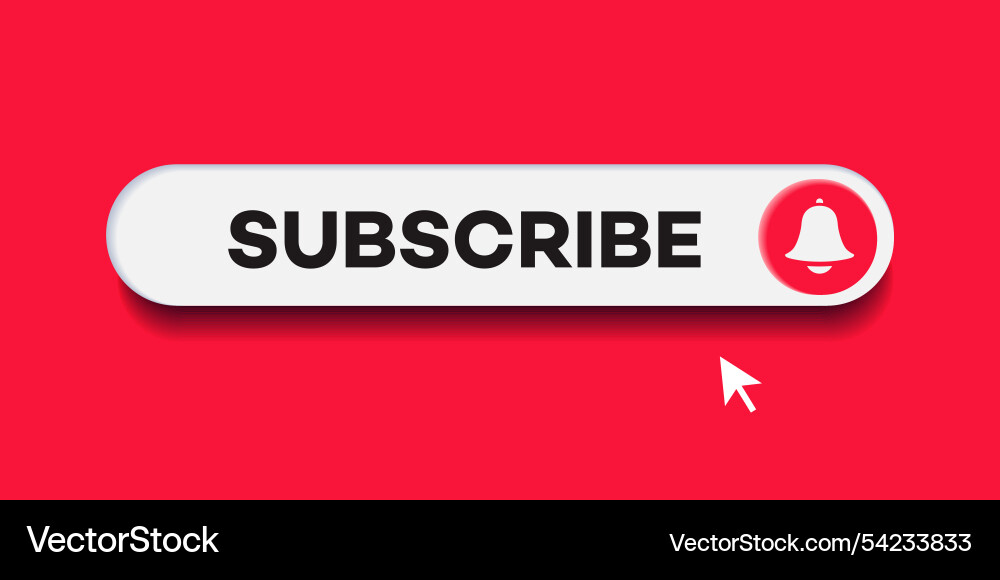 Subscribe and notification button icon set Vector Image