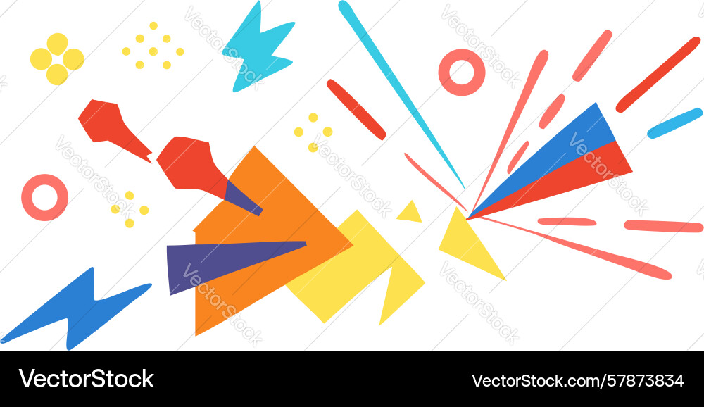 Abstract angular shapes in vibrant colors vector image