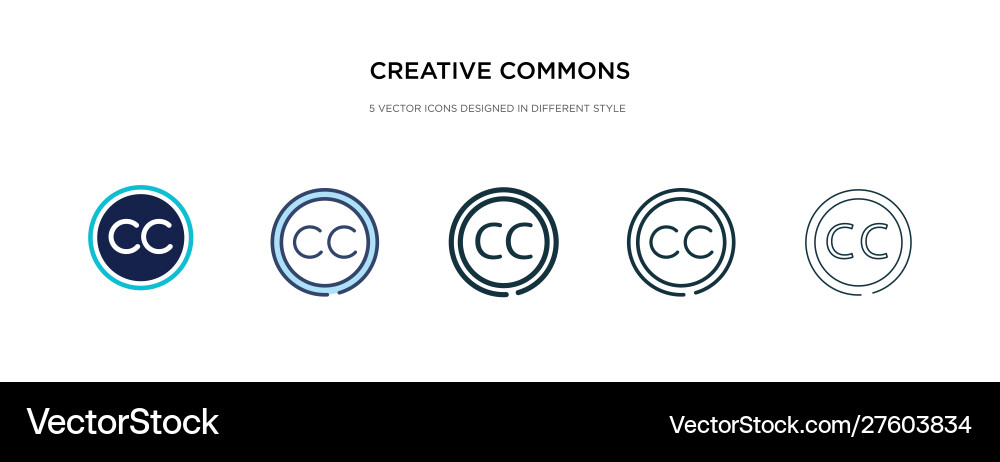 Creative commons icon in different style two Creative commons icon in different style two vector image