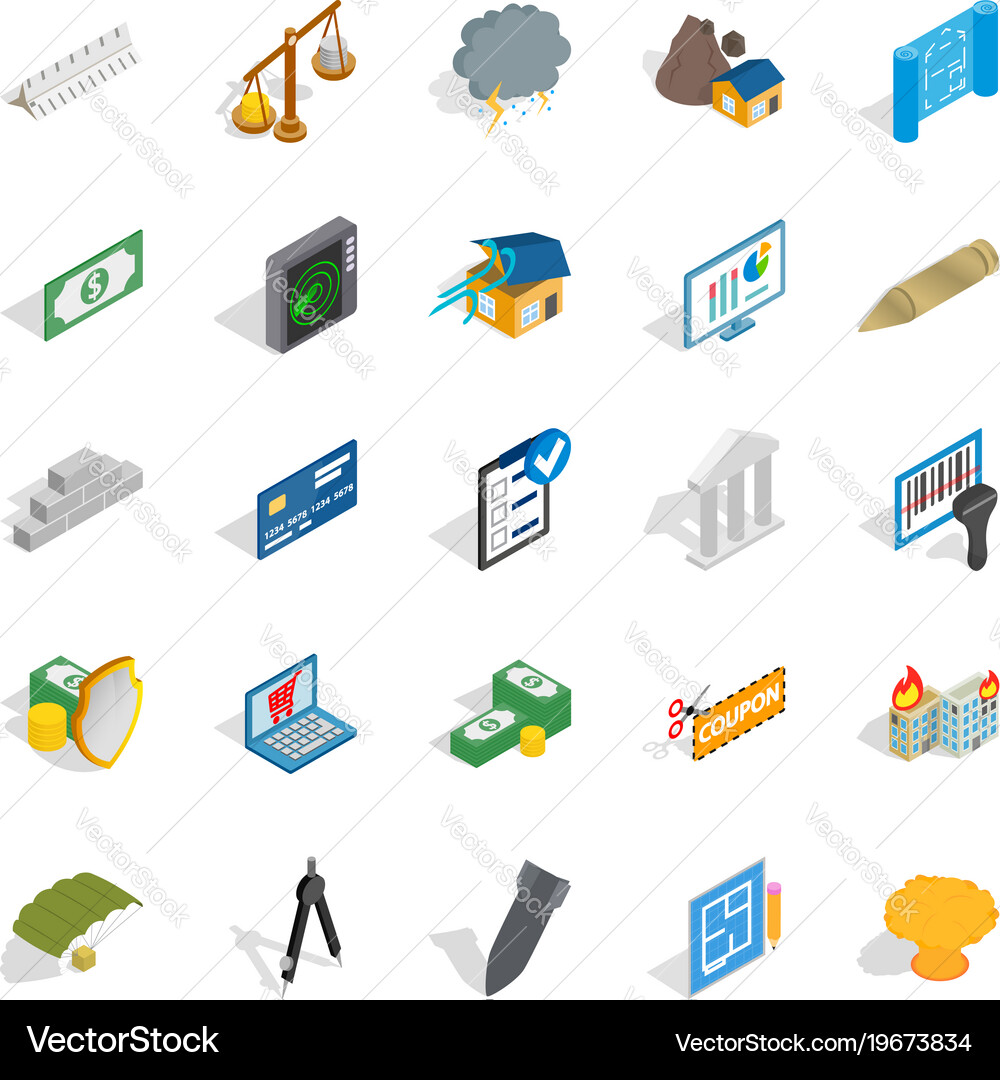Feedback loop icons set isometric style vector image