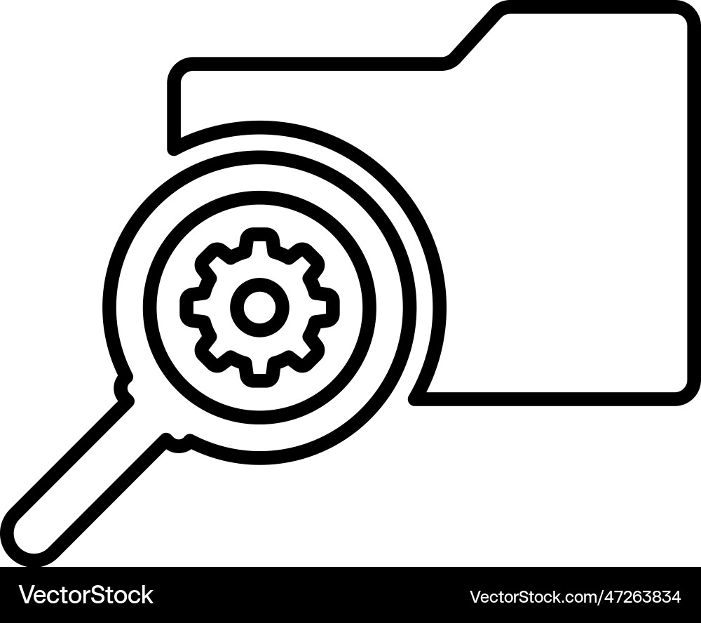 File folder seo setting icon line outline design Vector Image