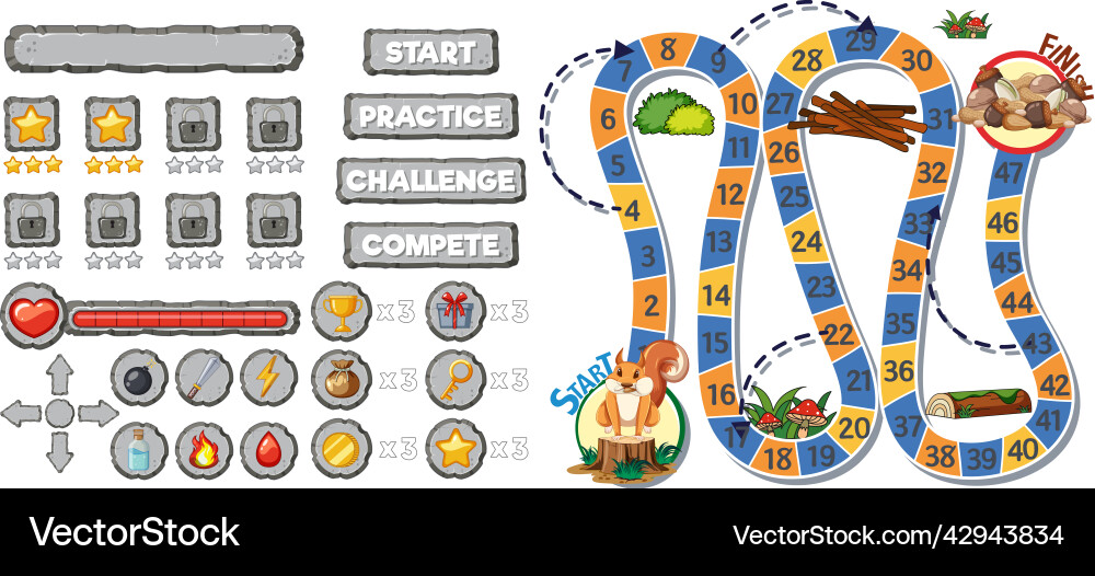 Game element template design set vector image