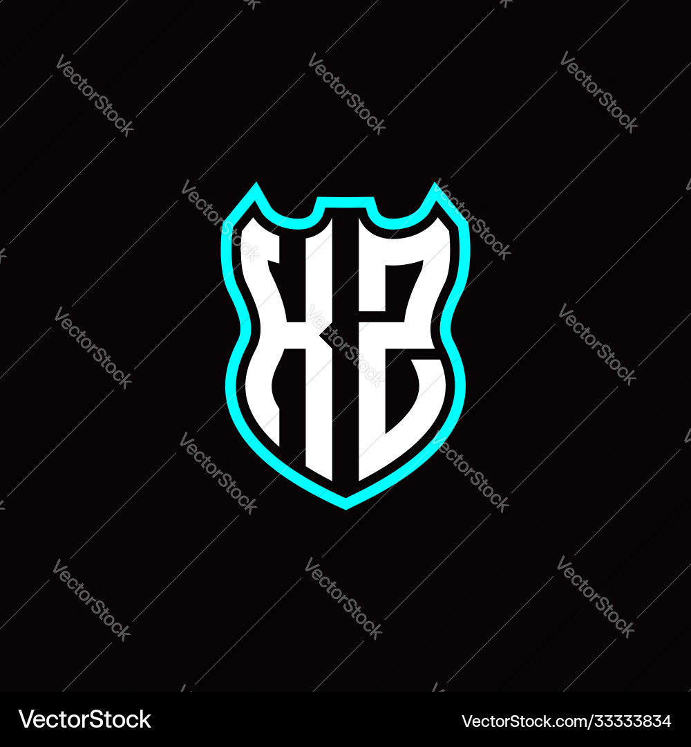 K z initial logo design with shield shape K z initial logo design with shield shape vector image
