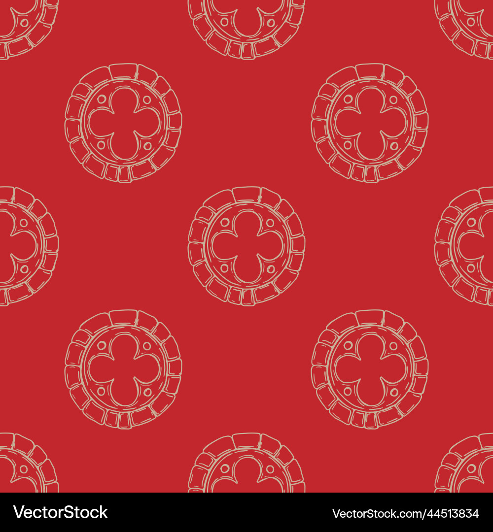 Medieval Rounded Window Pattern Vector Image