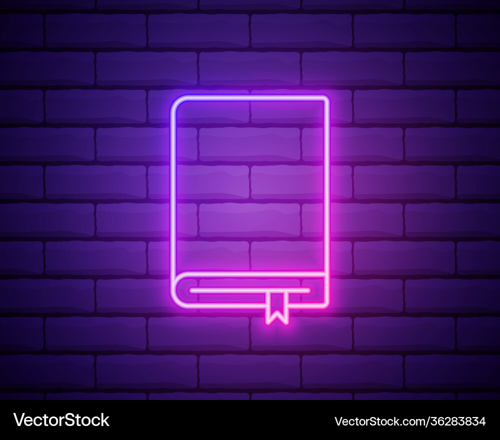 Notebook neon icon simple thin line outline Notebook neon icon simple thin line outline vector image