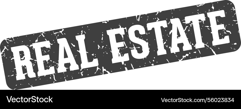 Real estate rectangular sign real estate stamp Vector Image