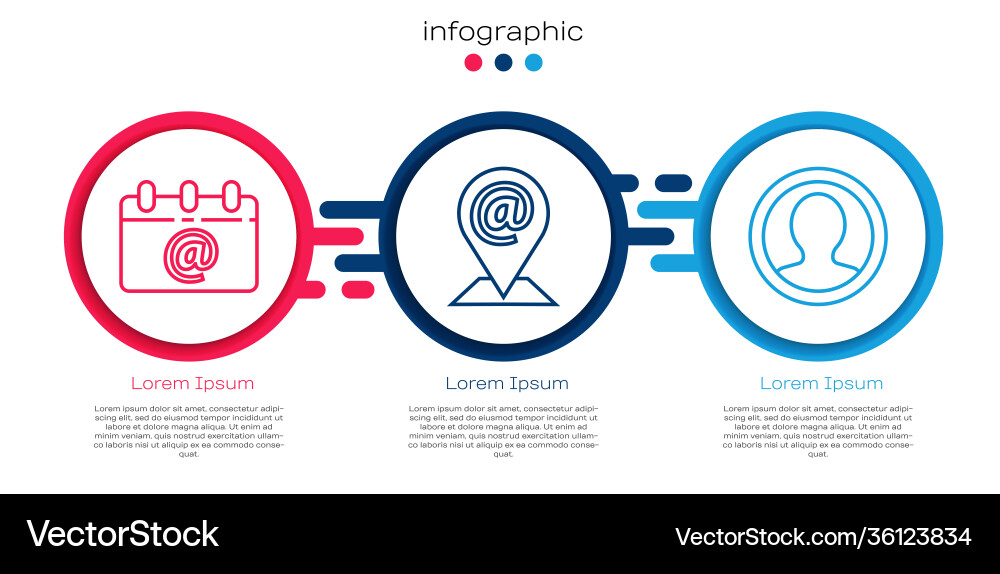 Set line calendar with email location and mail Vector Image
