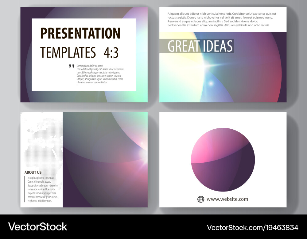 Set of business templates for presentation slides vector image
