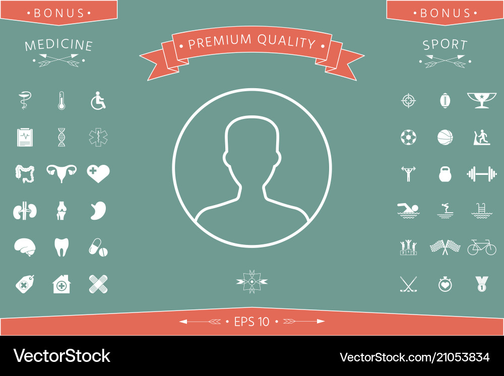Symbol of user icon in circle profile line vector image