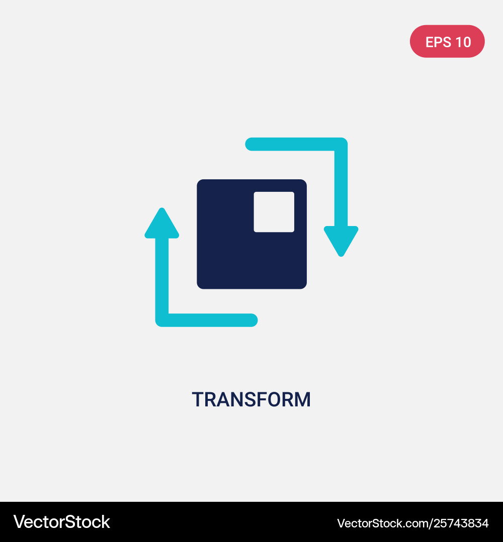 Two color transform icon from geometric figure Two color transform icon from geometric figure vector image
