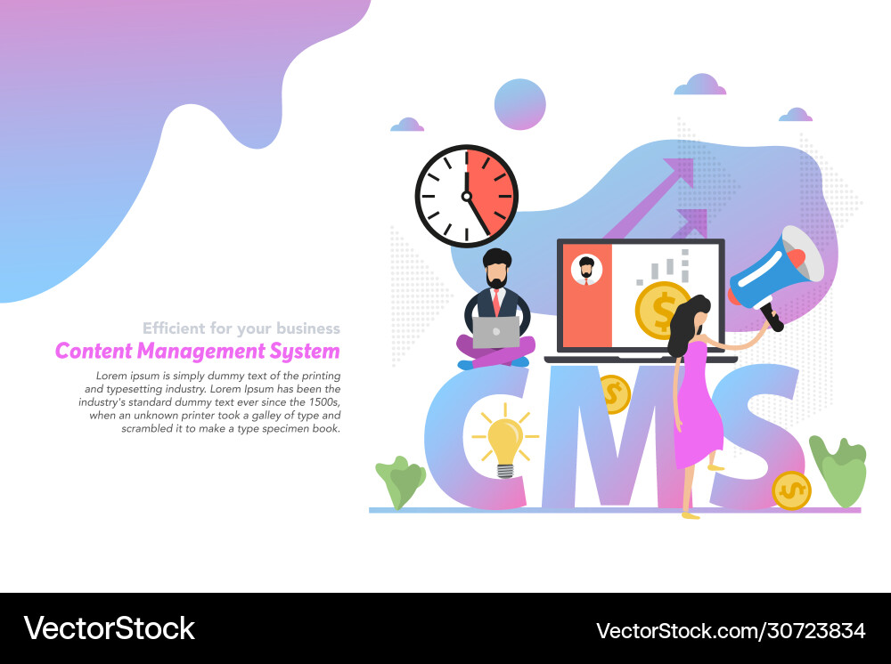 Web header template concept content management Vector Image