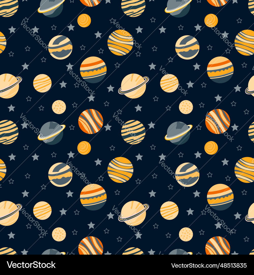 A set of space seamless pattern A set of space seamless pattern vector image