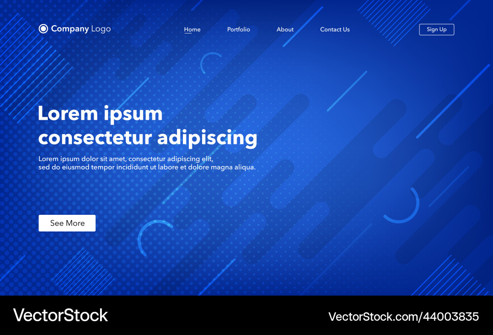 Abstract background website landing page template Abstract background website landing page template vector image