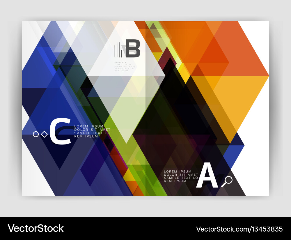 Abstract background with color triangles annual Abstract background with color triangles annual Vector Image