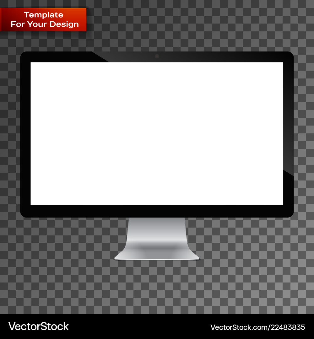 Blank Computer Display - White Screen vector image