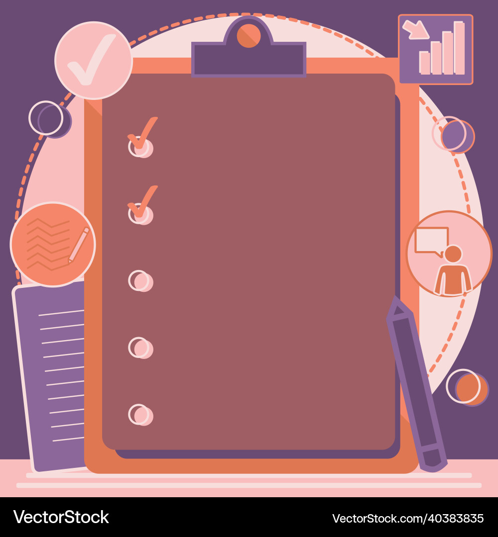 Clipboard drawing with checklist marked done Clipboard drawing with checklist marked done Vector Image