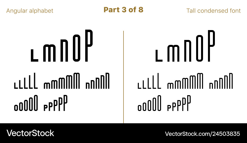 Condensed bold sans serif font angular Condensed bold sans serif font angular vector image