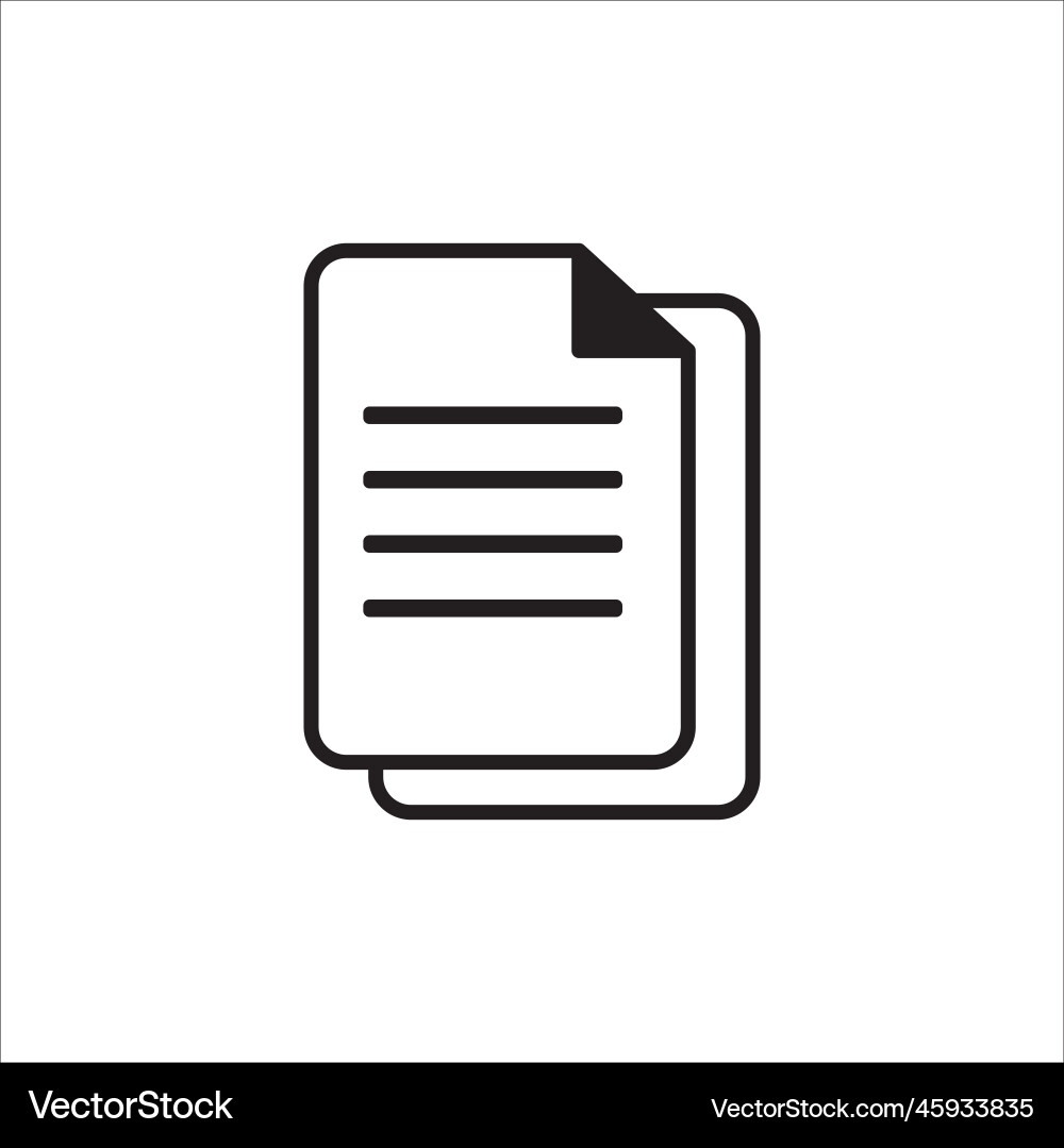 Document icon in simple black design Document icon in simple black design Vector Image
