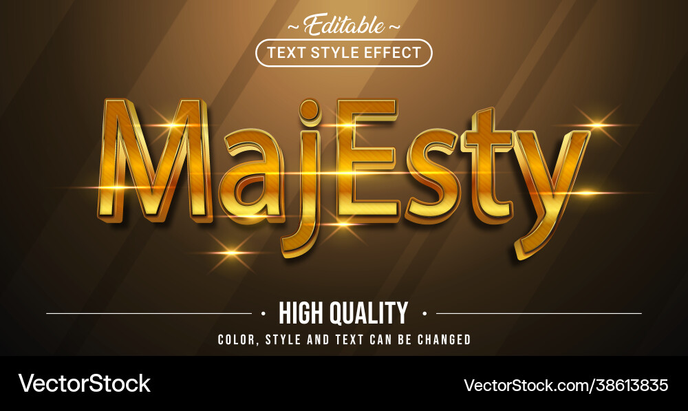 Editable text style effect - majesty vector image