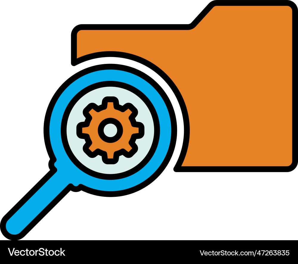 File folder seo setting icon Vector Image