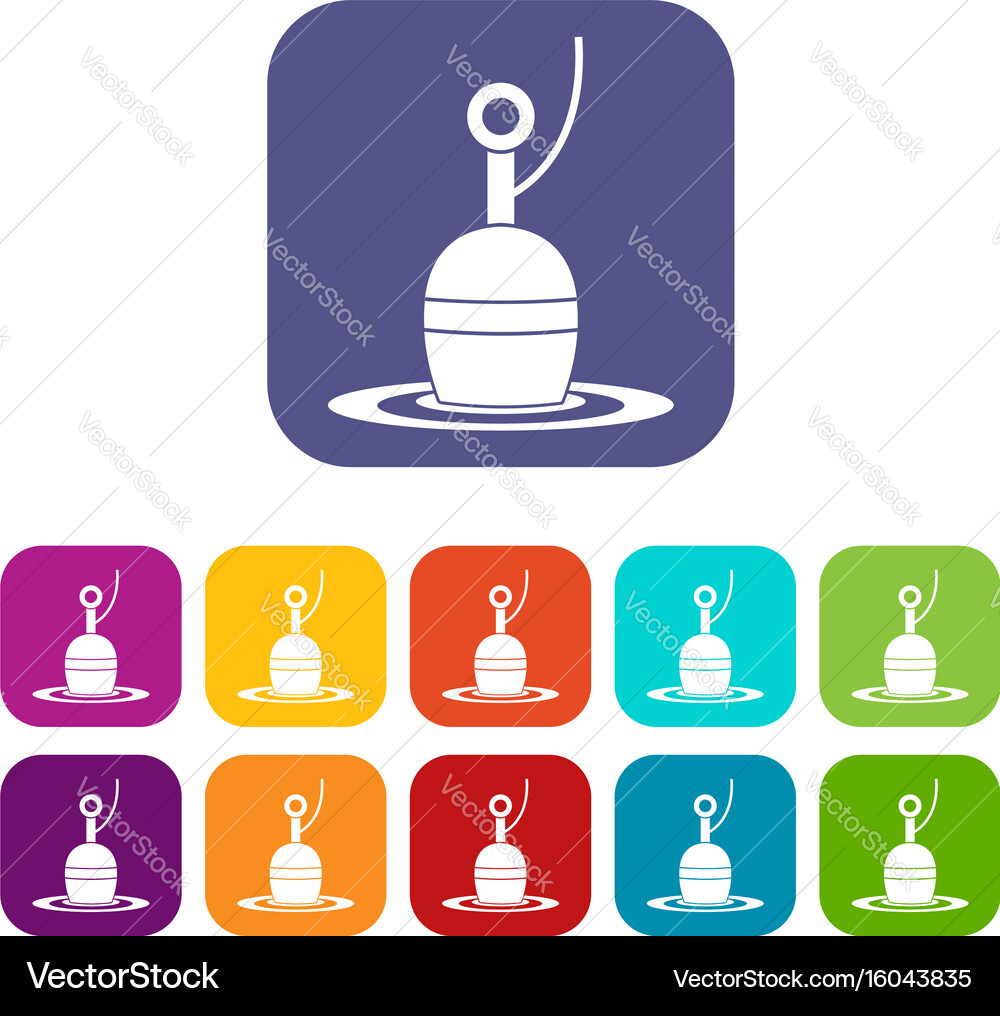 Floating bobber icons set vector image