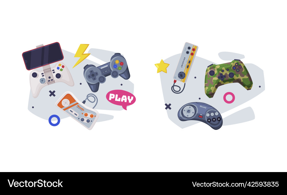 Gamepad and game controller as input device Gamepad and game controller as input device Vector Image