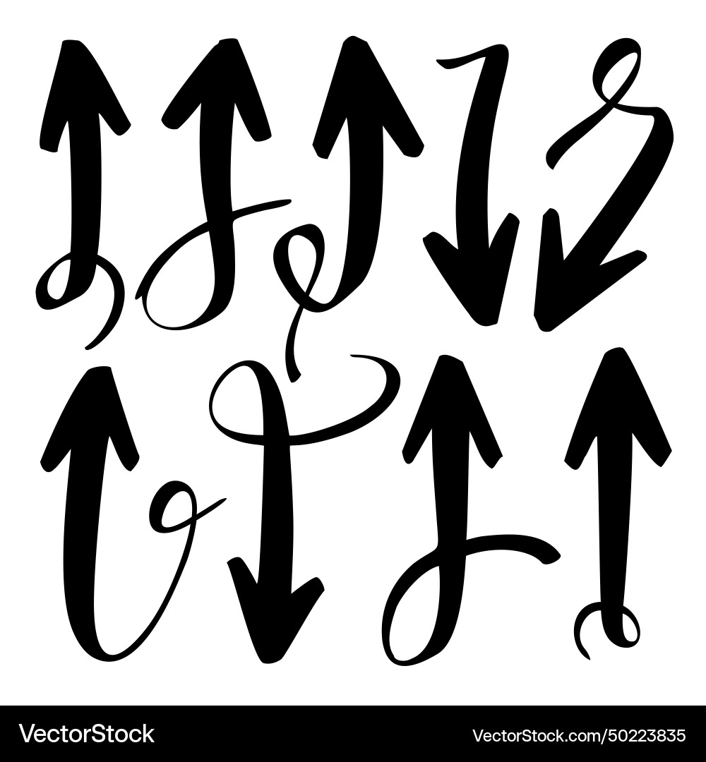 Hand drawn arrows collection direction pointers Hand drawn arrows collection direction pointers vector image
