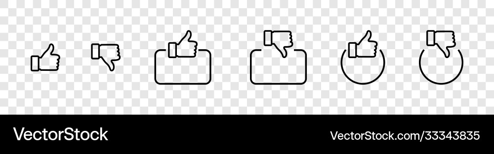 Like thumb up and down in linear design vector image
