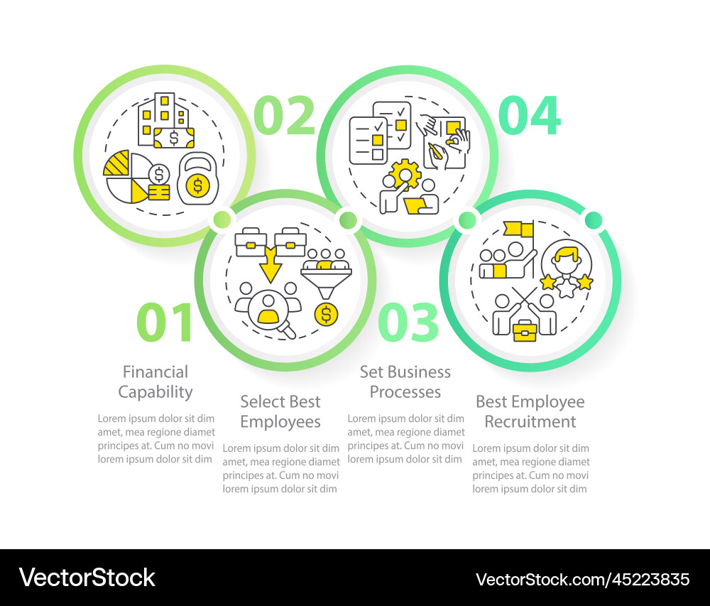 Merge company team effectively circle infographic Vector Image