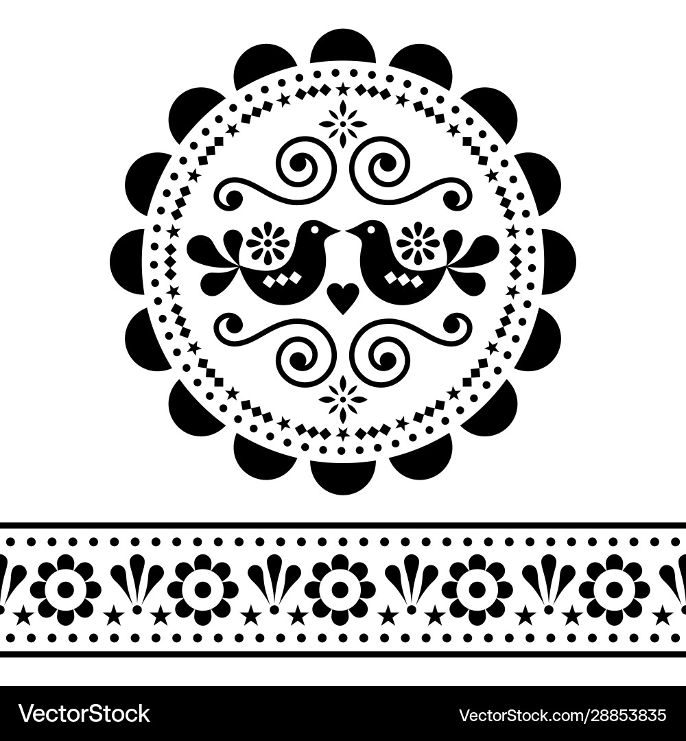 Nordic Floral Ornament Pattern Vector Image