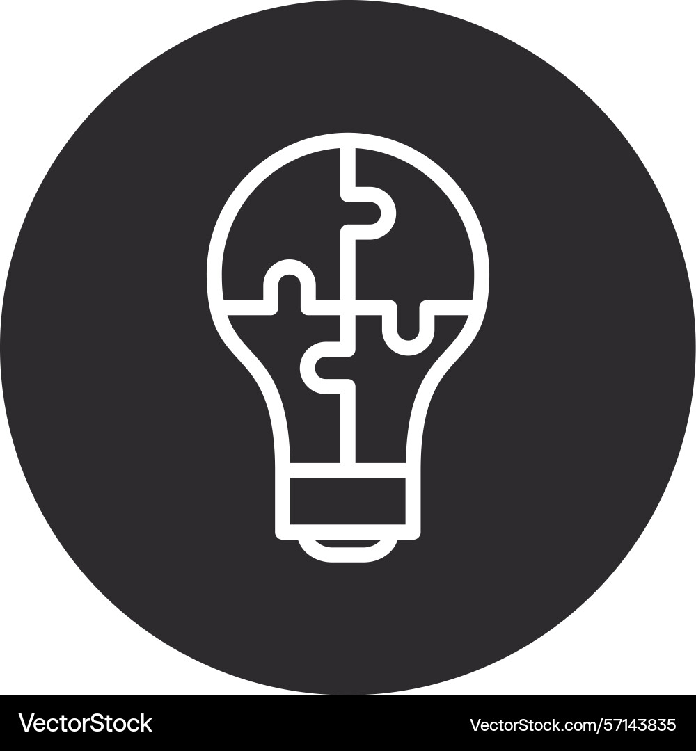 Problem solving inverted circle black Vector Image