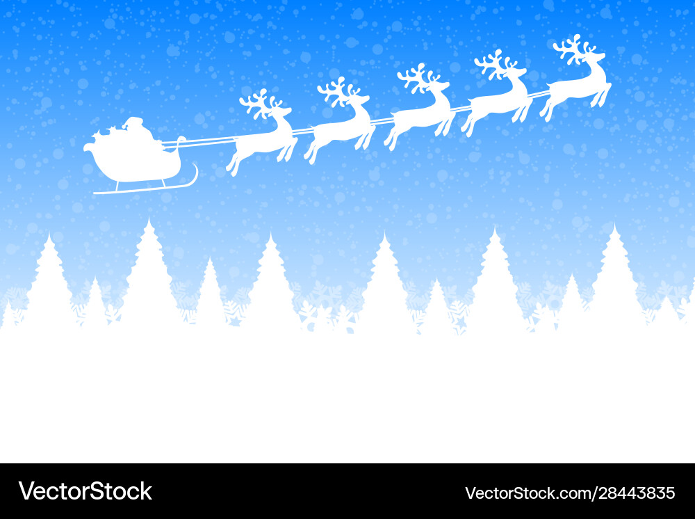 Santa claus fliegt mit einem Rentiere-Team Santa claus fliegt mit einem Rentiere-Team vektorbild