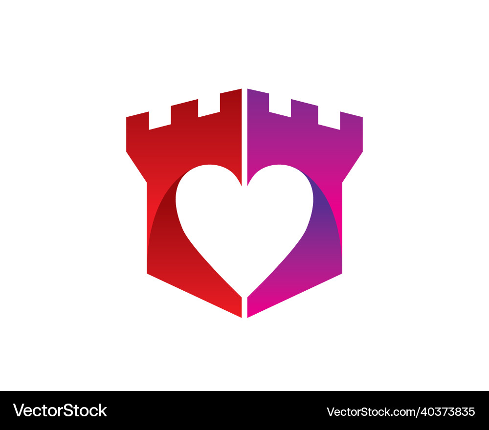 Schloss Liebe Logo Vorlage Symbol Schloss Liebe Logo Vorlage Symbol vektorbild