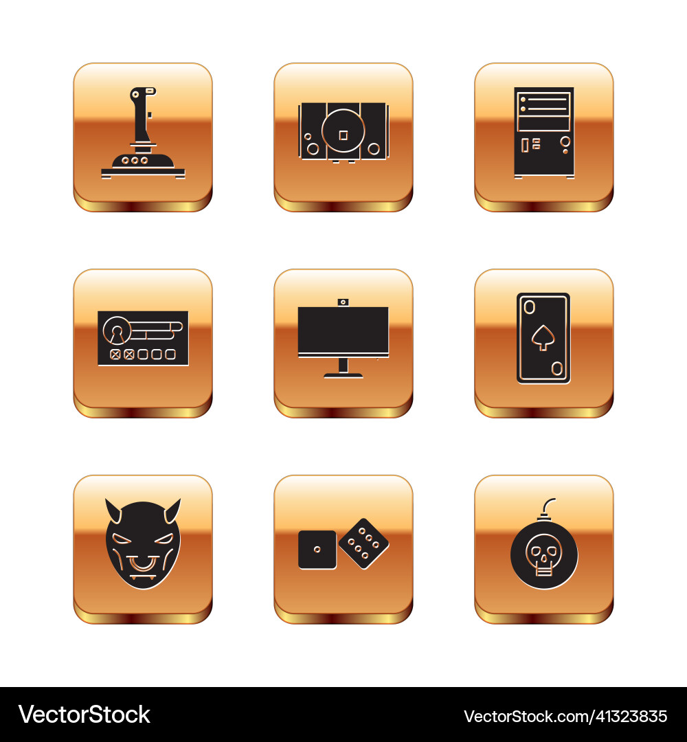 Set joystick for arcade machine mask of the devil Set joystick for arcade machine mask of the devil vector image