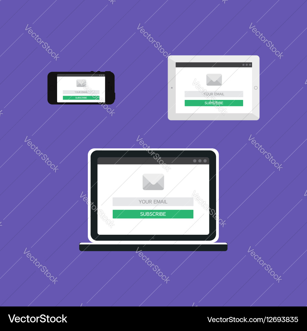 Web template of adaptive email form Vector Image