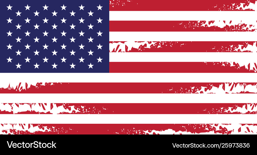 American Flag Icon - Stripes & Stars Vector Image