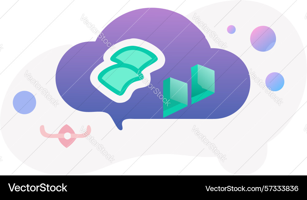 Cloud Computing mit offenen Büchern und Datendesign vektorbild