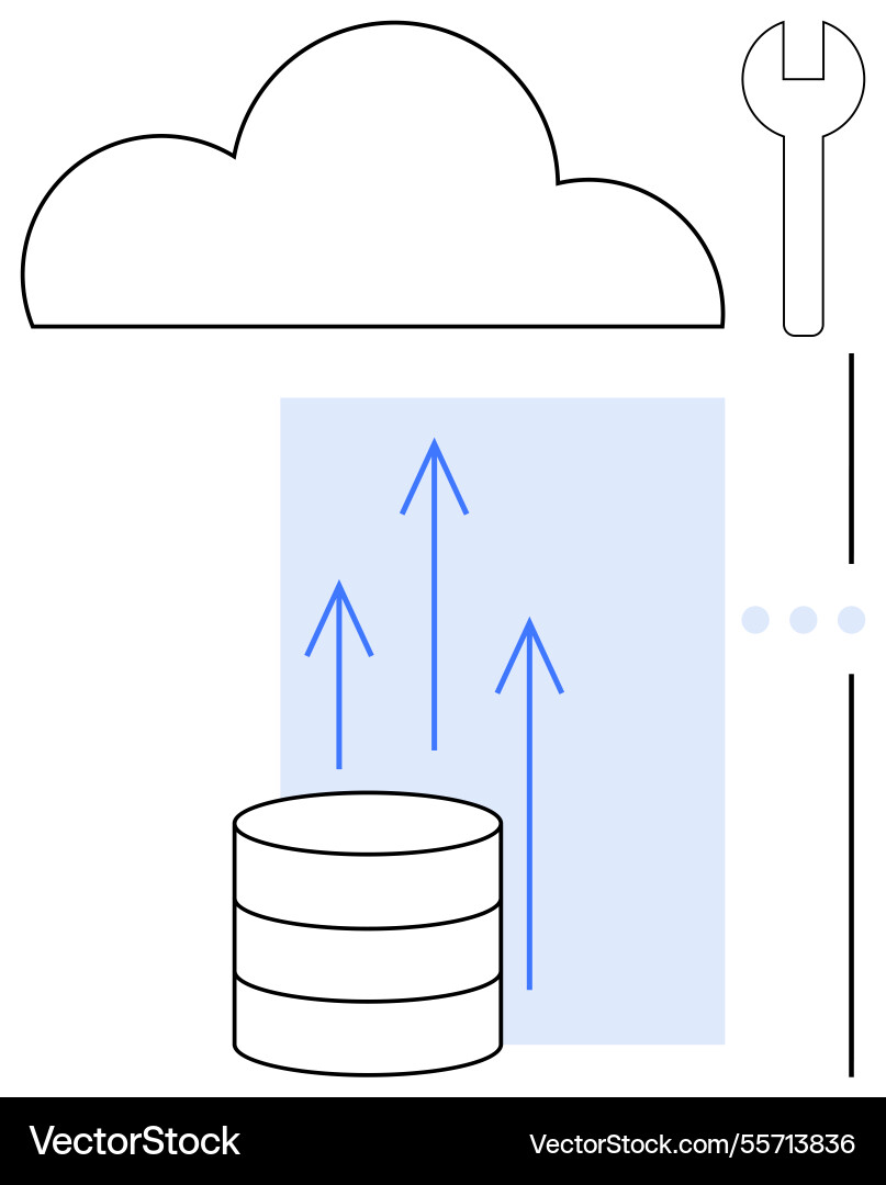 Cloud data migration with database icon Cloud data migration with database icon vector image