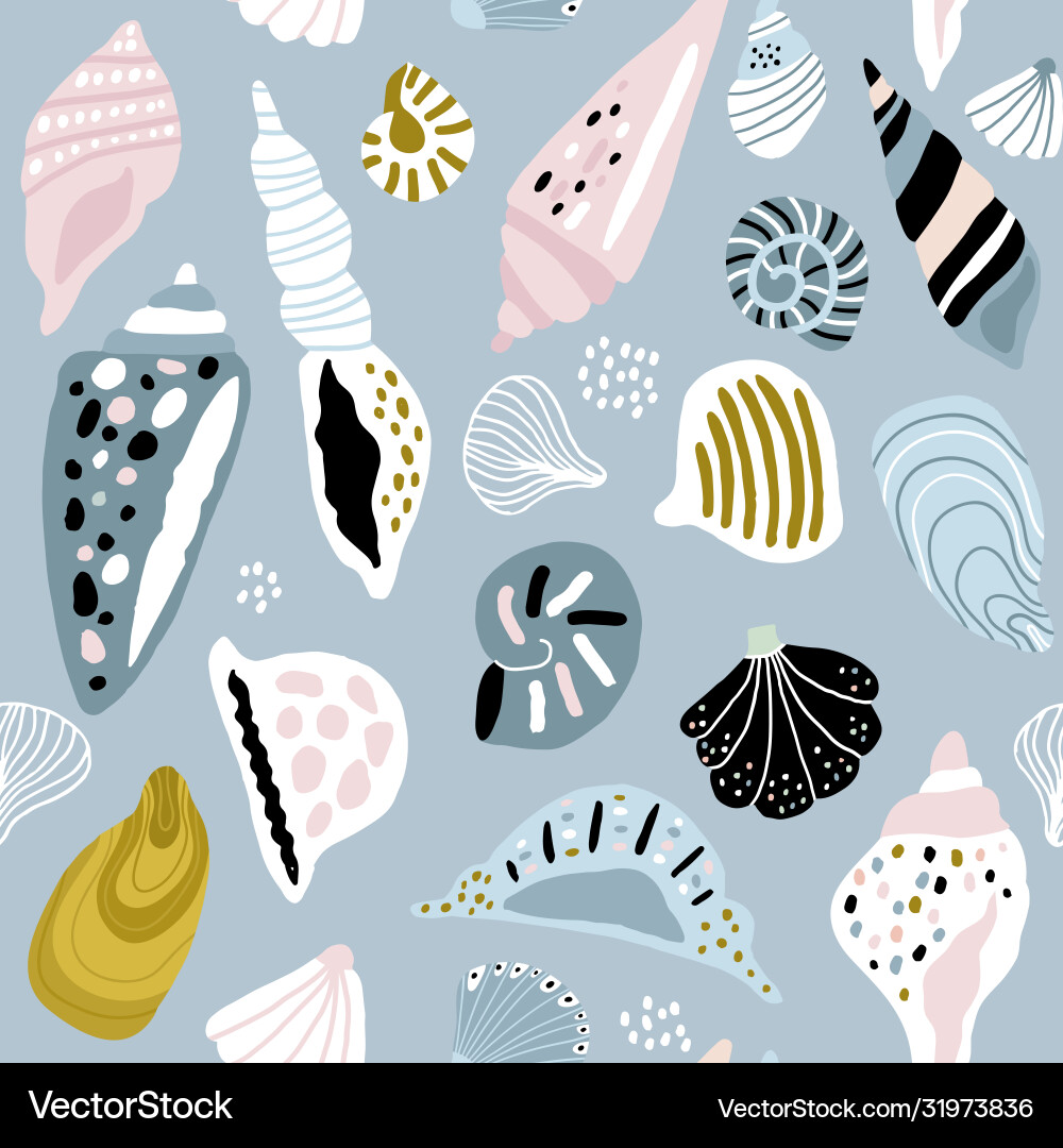 Colorful Seashell Pattern vector image