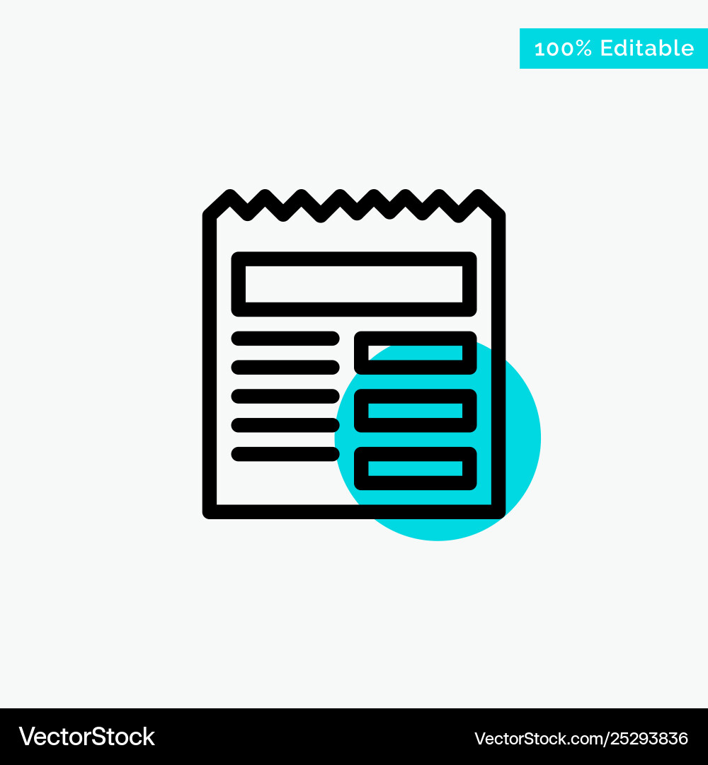 Document text basic ui turquoise highlight circle Document text basic ui turquoise highlight circle vector image