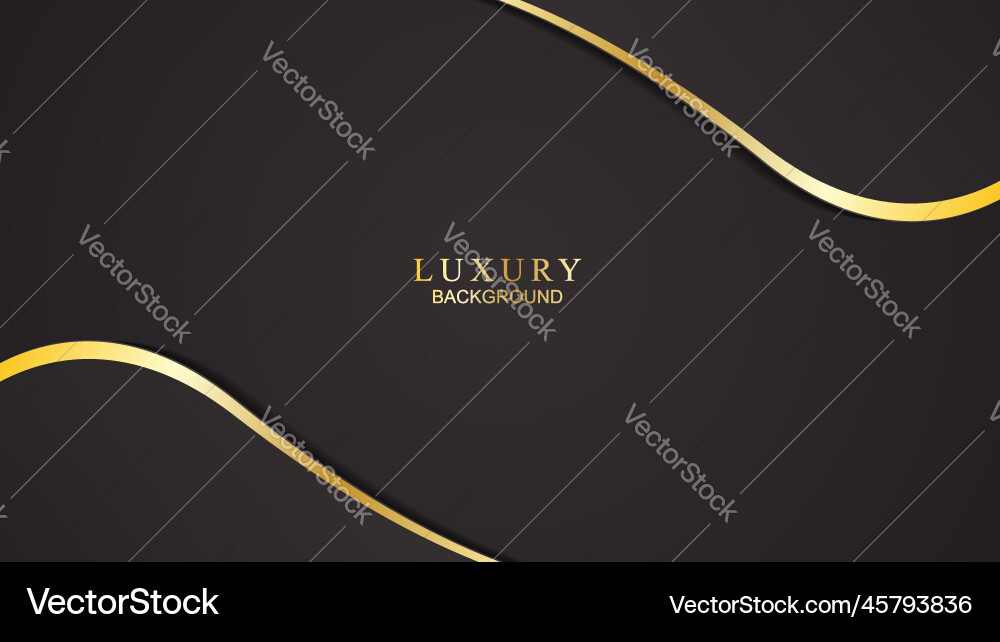Elegant layered shape background with golden lines vector image