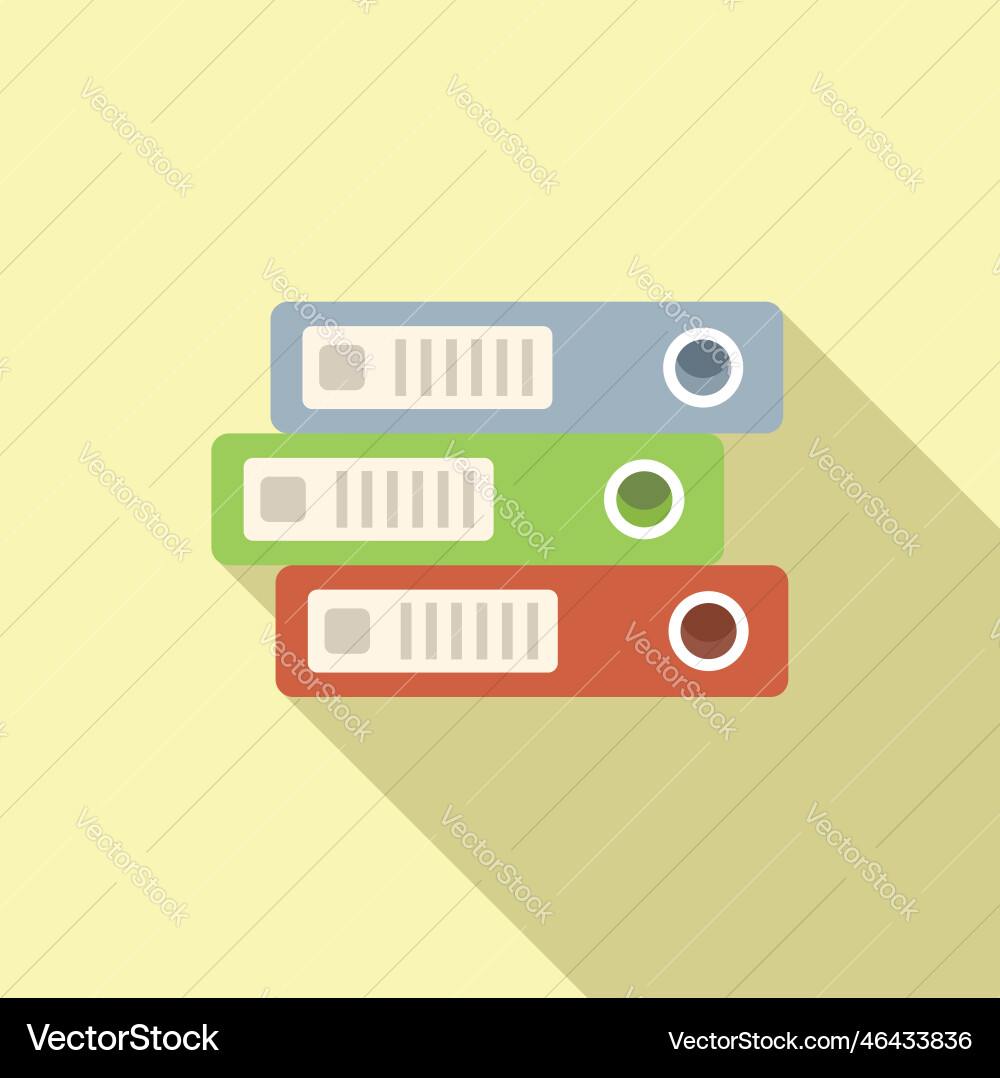 Folder report stack icon flat finance file Folder report stack icon flat finance file vector image